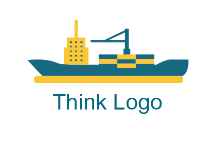 crane and deckhouse on consignment shipping logo icon