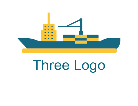 crane and deckhouse on consignment shipping logo icon