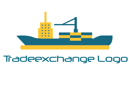 crane and deckhouse on consignment shipping logo icon