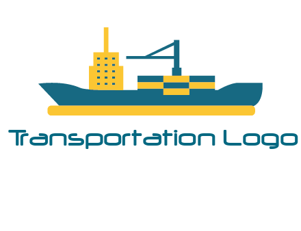 crane and deckhouse on consignment shipping logo icon