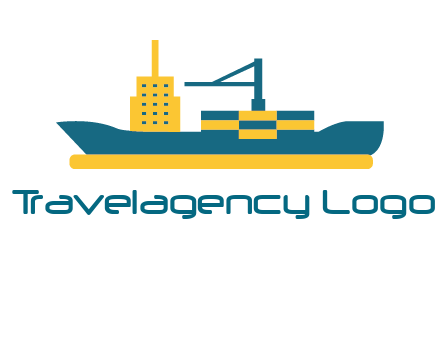 crane and deckhouse on consignment shipping logo icon