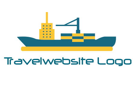 crane and deckhouse on consignment shipping logo icon
