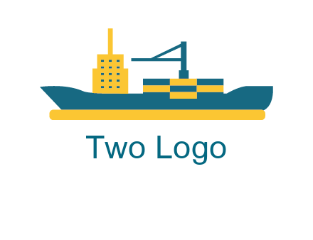 crane and deckhouse on consignment shipping logo icon
