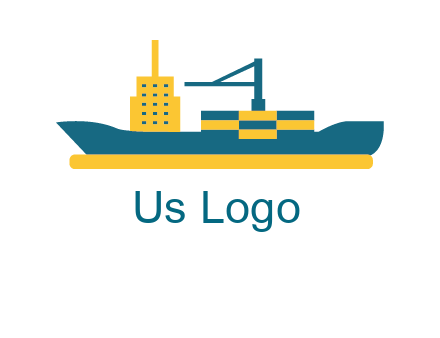 crane and deckhouse on consignment shipping logo icon
