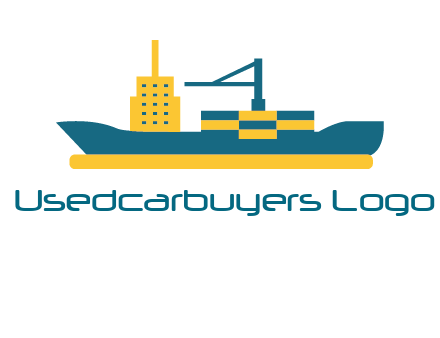 crane and deckhouse on consignment shipping logo icon