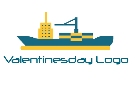 crane and deckhouse on consignment shipping logo icon