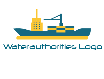 crane and deckhouse on consignment shipping logo icon