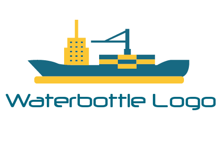 crane and deckhouse on consignment shipping logo icon
