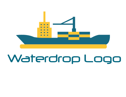 crane and deckhouse on consignment shipping logo icon