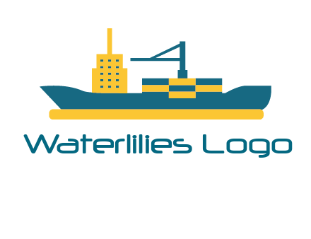 crane and deckhouse on consignment shipping logo icon