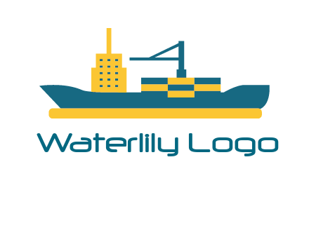 crane and deckhouse on consignment shipping logo icon