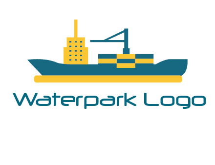 crane and deckhouse on consignment shipping logo icon