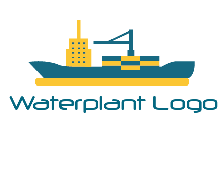 crane and deckhouse on consignment shipping logo icon