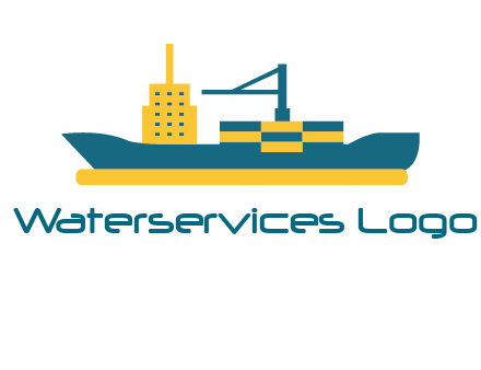 crane and deckhouse on consignment shipping logo icon