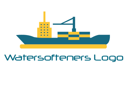 crane and deckhouse on consignment shipping logo icon