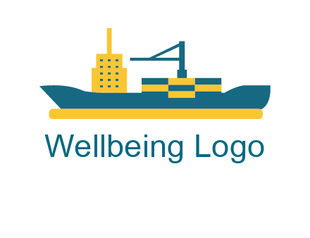 crane and deckhouse on consignment shipping logo icon