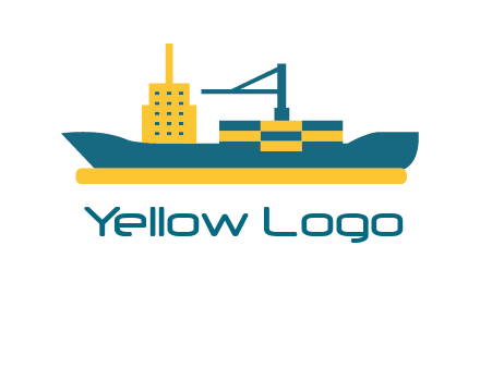 crane and deckhouse on consignment shipping logo icon