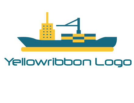 crane and deckhouse on consignment shipping logo icon