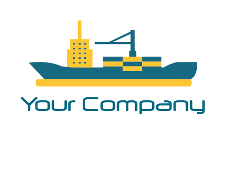crane and deckhouse on consignment shipping logo icon