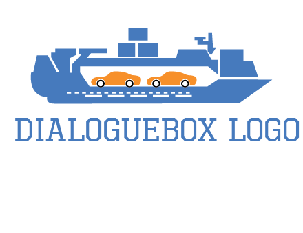 cars in ship transport logo