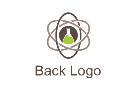 chemical flask and electron field research logo