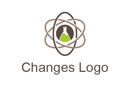 chemical flask and electron field research logo