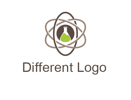 chemical flask and electron field research logo