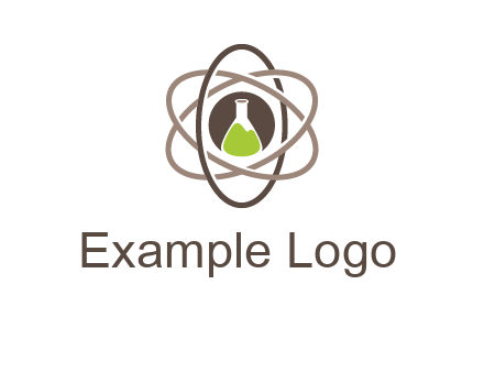 chemical flask and electron field research logo