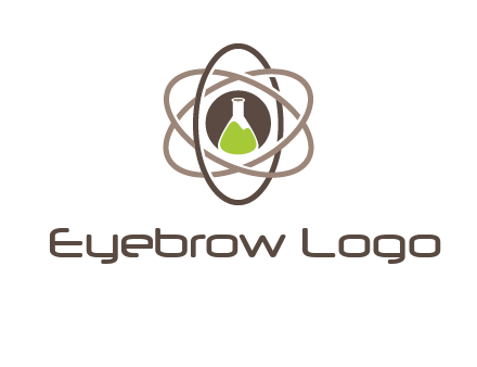chemical flask and electron field research logo