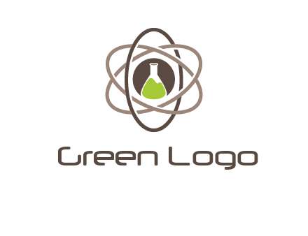 chemical flask and electron field research logo
