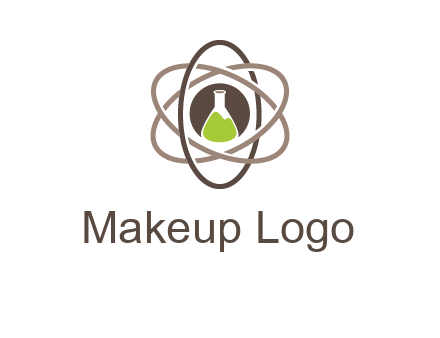 chemical flask and electron field research logo