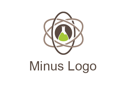 chemical flask and electron field research logo