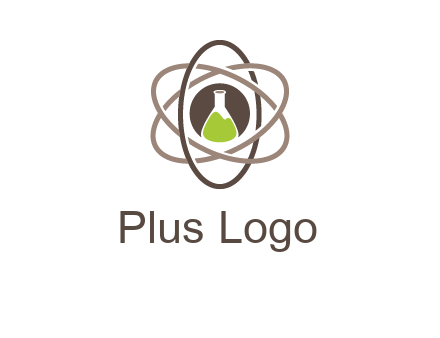 chemical flask and electron field research logo