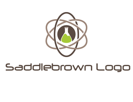chemical flask and electron field research logo