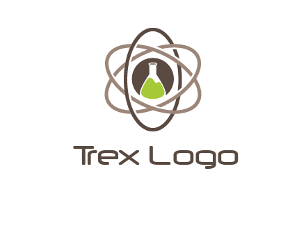 chemical flask and electron field research logo