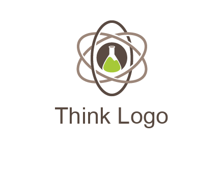 chemical flask and electron field research logo
