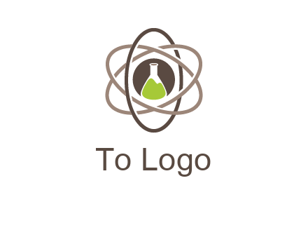 chemical flask and electron field research logo