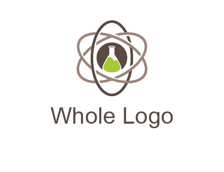 chemical flask and electron field research logo