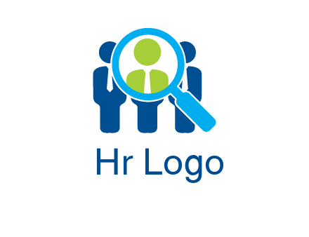 executives under magnifying glass employment logo