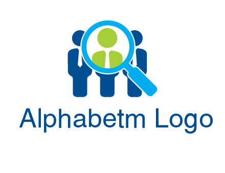 executives under magnifying glass employment logo