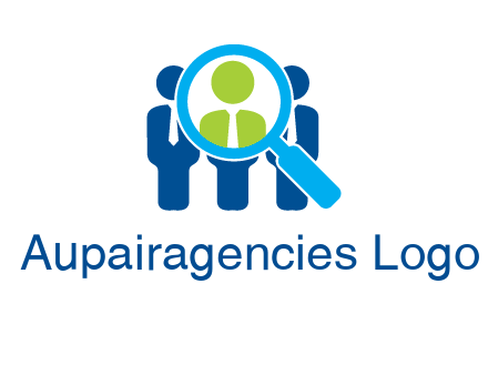 executives under magnifying glass employment logo