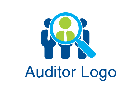 executives under magnifying glass employment logo