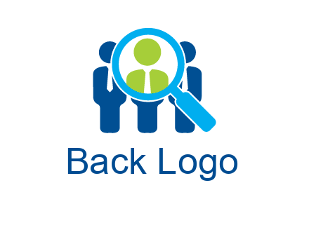 executives under magnifying glass employment logo