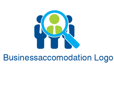 executives under magnifying glass employment logo