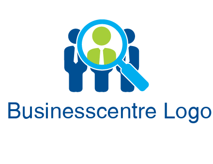 executives under magnifying glass employment logo