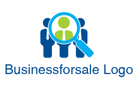 executives under magnifying glass employment logo