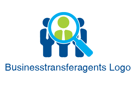 executives under magnifying glass employment logo