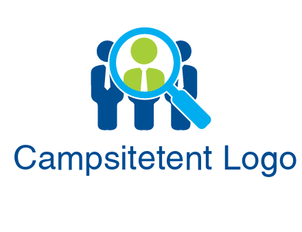executives under magnifying glass employment logo