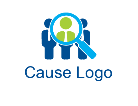 executives under magnifying glass employment logo
