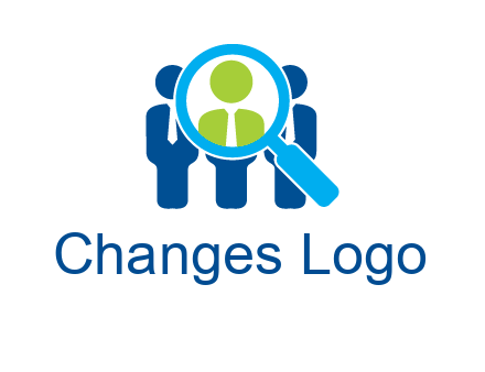 executives under magnifying glass employment logo
